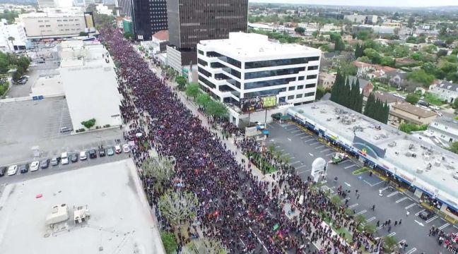 Armenian Genocide March for Justice in LA (Aerial Video)